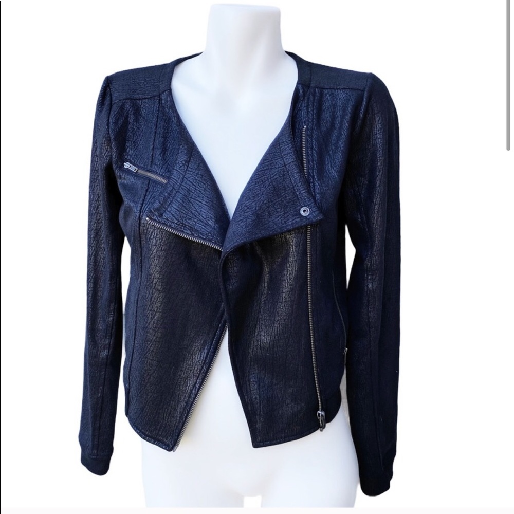 FRENCHI - Black Metallic Moto Jacket